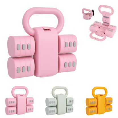 Adjustable Dumbbell Set of 2, 4 in 1 Free Weights for Women with Fast Adjustment, Home Gym & Outdoor Exercise Training, Includes 2.2lb 3.3lb 4.4lb 5.5lb Hand Weights, Compatible with Kettlebells