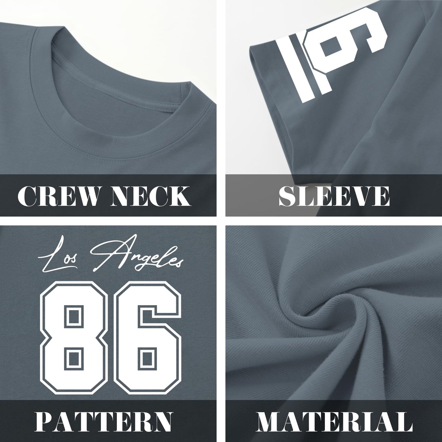 Graphic Tees Men Oversized Streetwear Tshirts for Men Number Los Angeles Print Jerseys Shirt Casual Tee Top