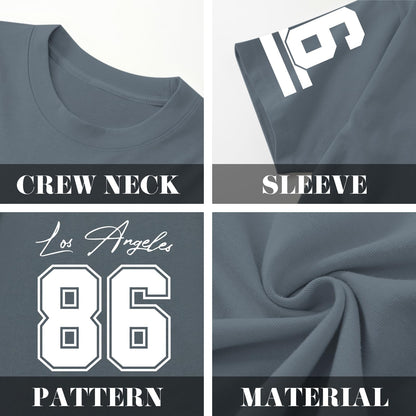 Graphic Tees Men Oversized Streetwear Tshirts for Men Number Los Angeles Print Jerseys Shirt Casual Tee Top