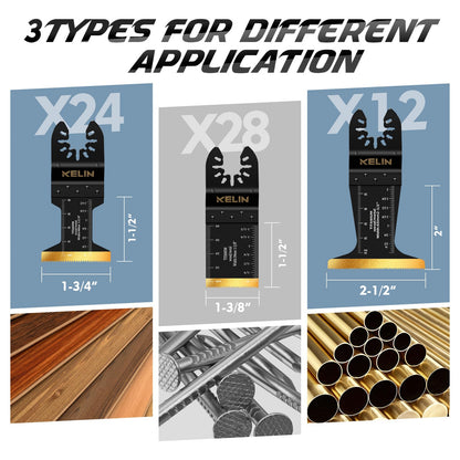 KELIN 6PCS Oscillating Multi Tool Hook Knife Blades, Multitool Saw Blades for Soft Materials Like Roofing Shingles, Carpet, Cardboard & PVC Flooring, Universal Interface
