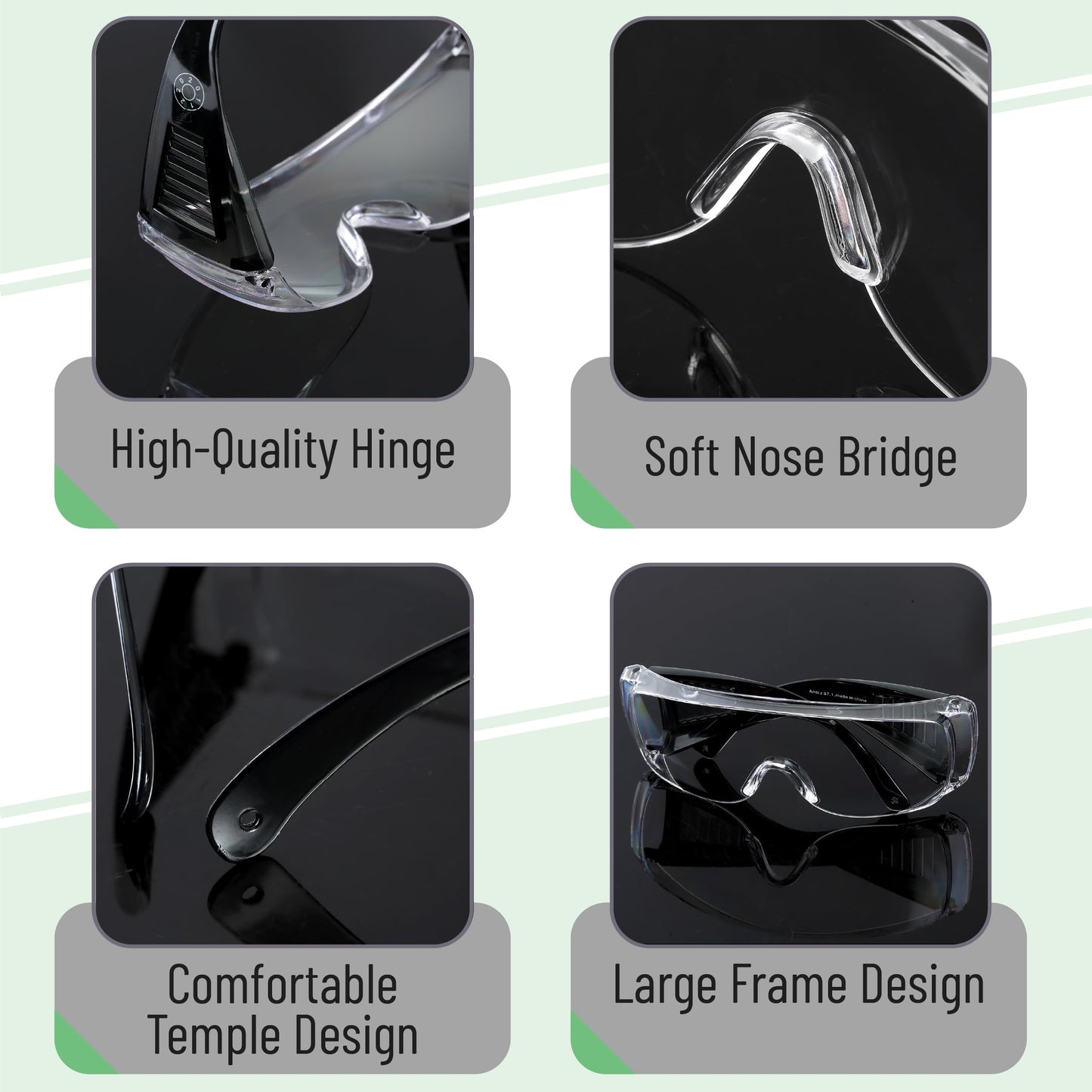 UNCO- Safety Goggles Over Glasses, Protective Goggles, Anti Fog, Work, Safety Glasses Over