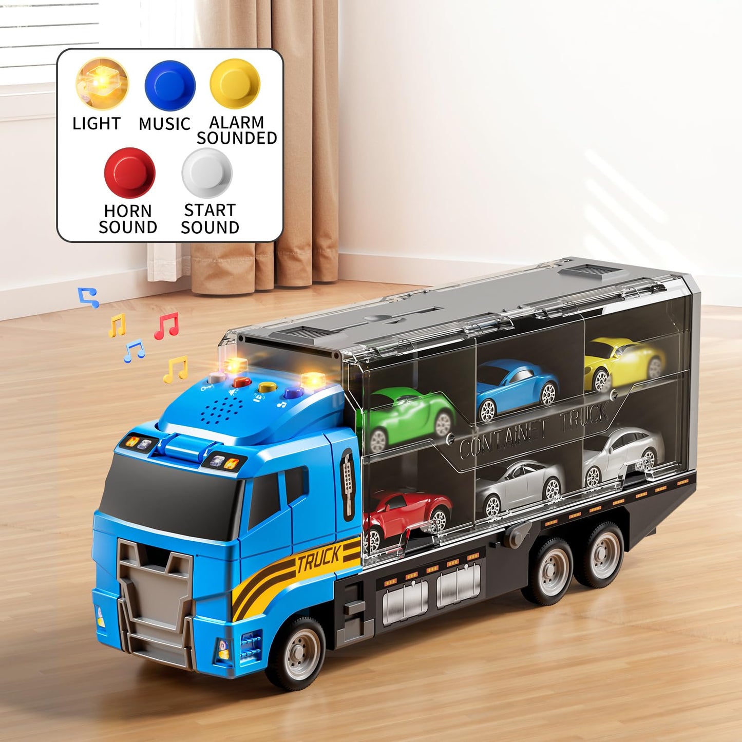 NIPLOOOW Toddler Boys Construction Truck Vehicle Toy Set with Play Mat and Die-Cast Toy Car, Transport Carrier Truck for Kids 3-5, Birthday Gifts Toys for 3-8 Year Old Boys