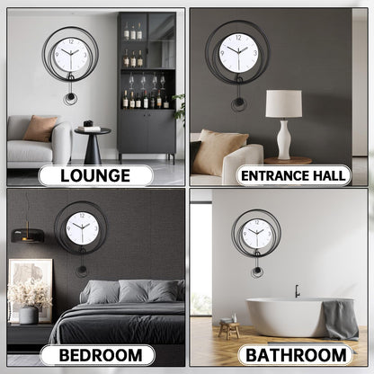 Dankeit Decorative Wall Clock,Silent Non-Ticking Quality Quartz Movement Battery Operated,Large Wall Clocks for Living Room Kitchen Home Bathroom Bedroom Wall Decor,16x16inch,White