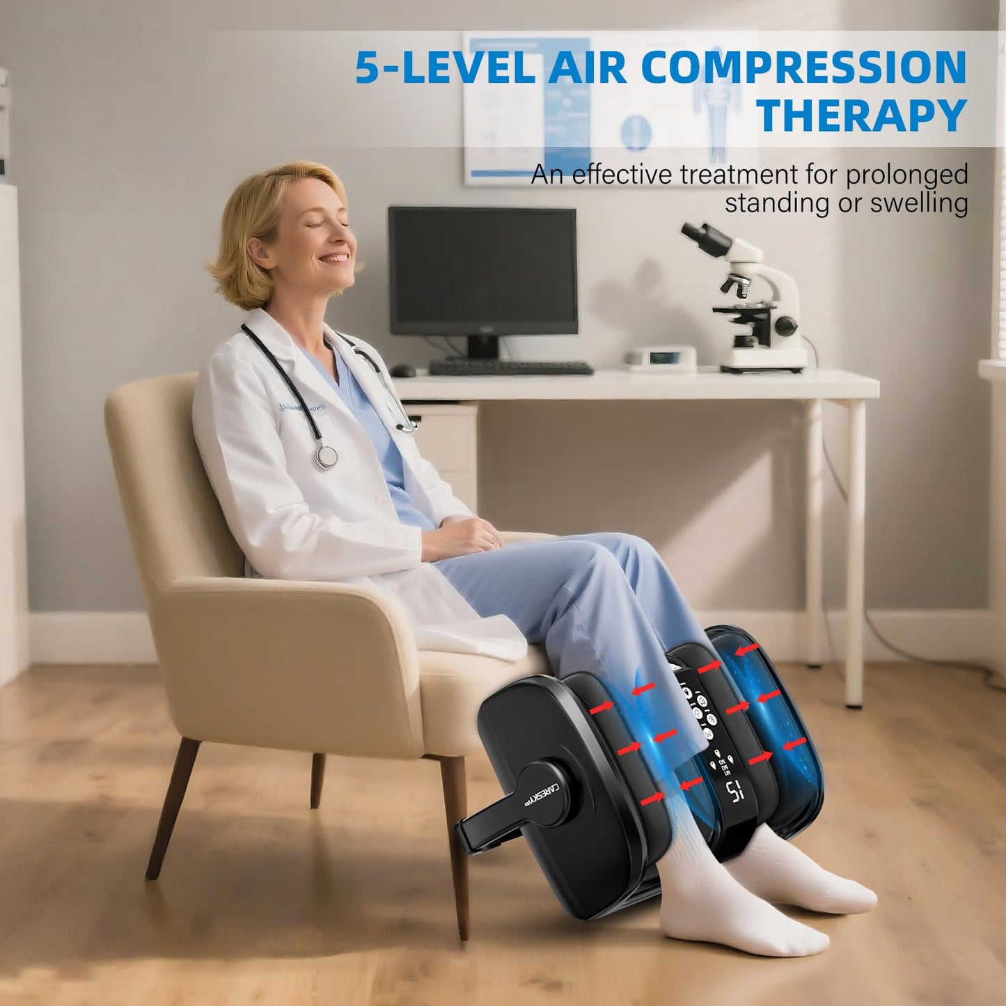 CARESKYpro HSA Eligible FSA Shiatsu Foot Massager with Heat for Neuropathy and Pain Relief, 3 Heat Therapy, 5 Intensity Deep Kneading, Rolling for Calf-Feet-Arm Relaxation, Plantar Fasciitis
