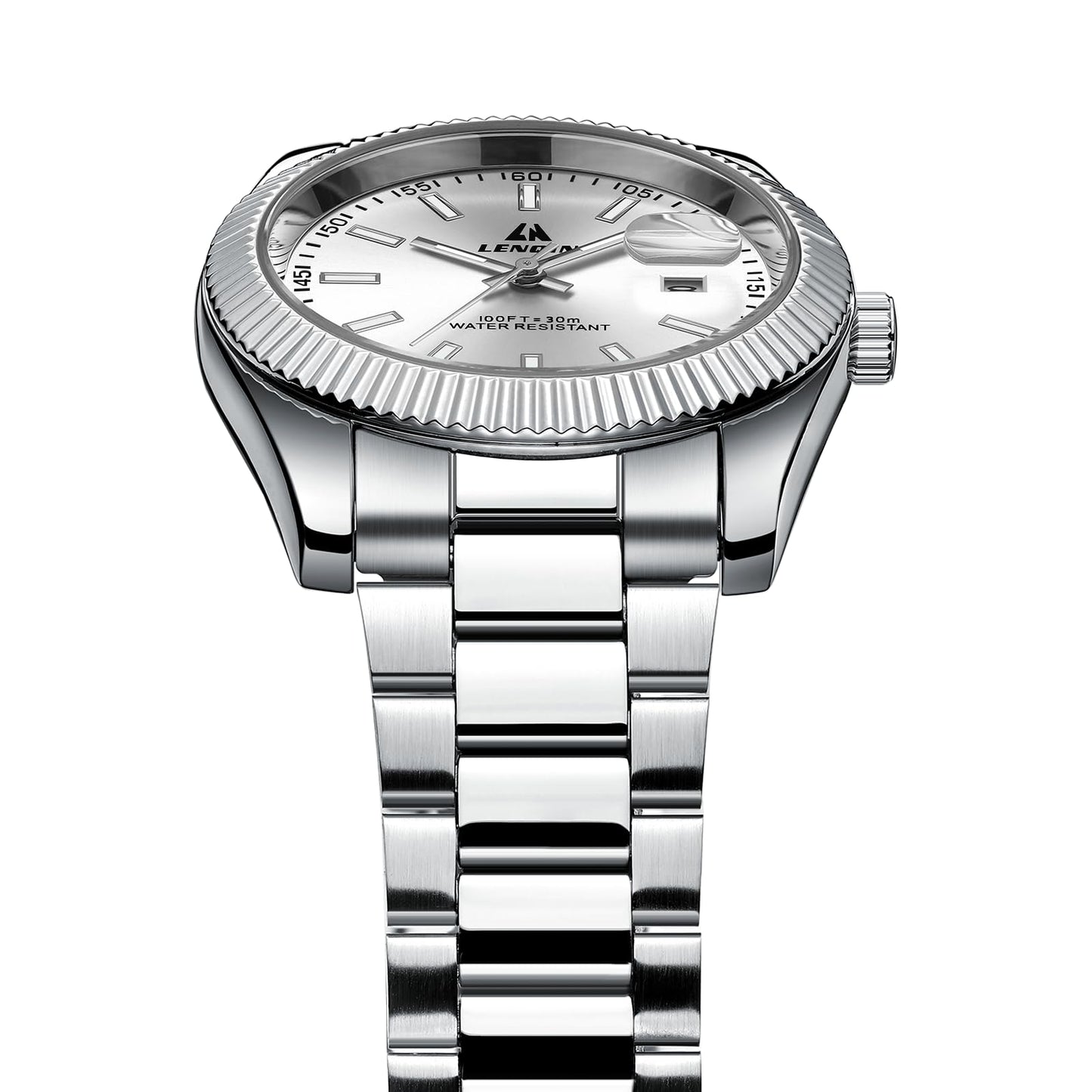 LN LENQIN Mens Watches Waterproof Stainless Steel Watch for Men Analog Quartz Fashion Business Designer Wristwatch