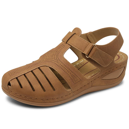 SHIBEVER Women's Wedge Sandals Summer: Closed Toe Sandals for Women Platform Dressy Wedge Size 5-11