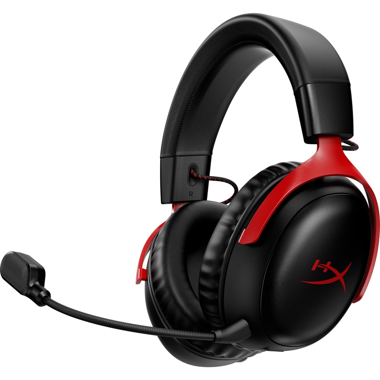 HyperX Cloud III – Wired Gaming Headset, PC, PS5, Xbox Series X|S, Angled 53mm Drivers, Spatial Audio, Memory Foam, Durable Frame, Ultra-Clear 10mm Mic, USB-C, USB-A, 3.5mm – Black/Red