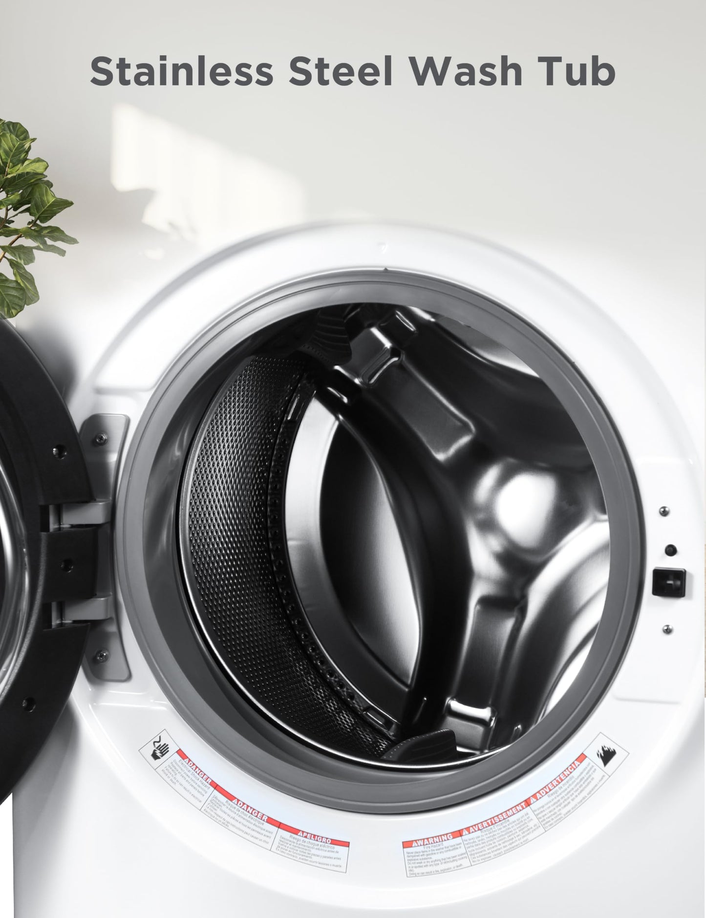 BLACK+DECKER 0.9 Cu. Ft. Portable Washer, 6.6 lb. Capacity Washing Machine for Homes & Apartments, 5 Wash Cycles, Quick Connect Sink Adapter and Drain Hose Included, LED Display, BPWM09W, White
