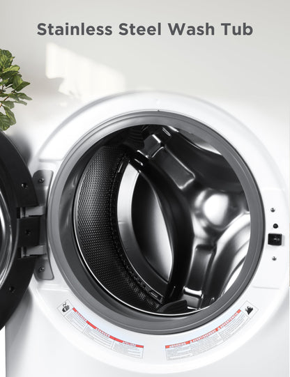 BLACK+DECKER 0.9 Cu. Ft. Portable Washer, 6.6 lb. Capacity Washing Machine for Homes & Apartments, 5 Wash Cycles, Quick Connect Sink Adapter and Drain Hose Included, LED Display, BPWM09W, White