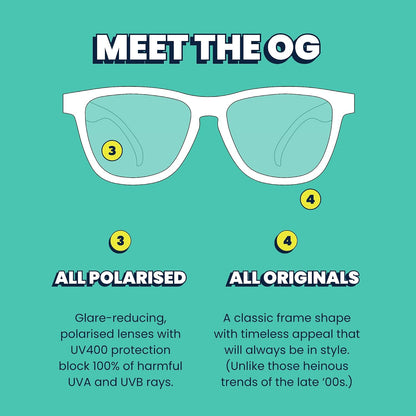 goodr Polarized Sunglasses, Medium Sized (OG), UV400 Protection, No Slip, No Bounce