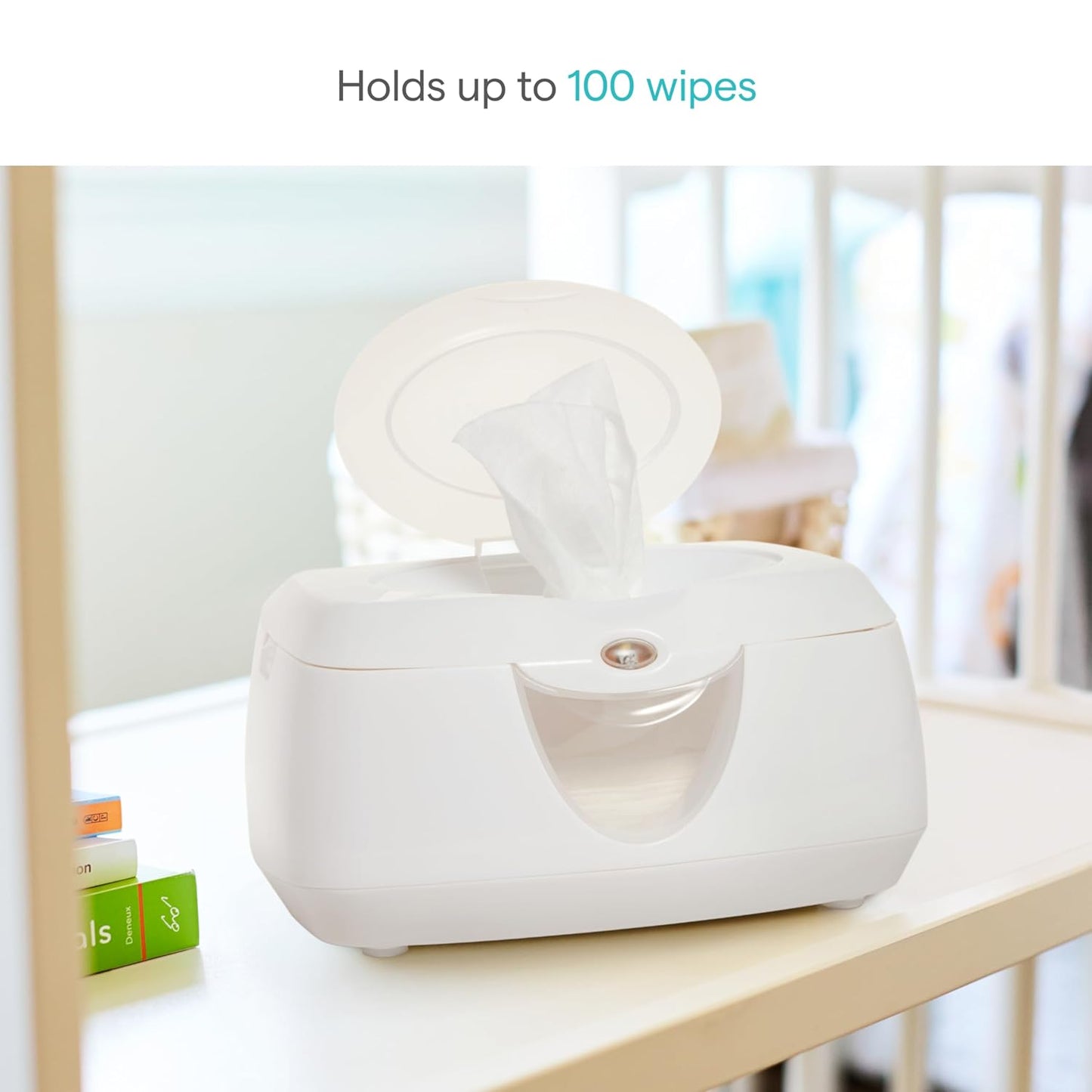 Munchkin Warm Glow Baby Wipe Warmer with Nightlight, Baby Wipes Warmer Dispenser for Newborn Diaper Changes, Holds 100 Wipes, White