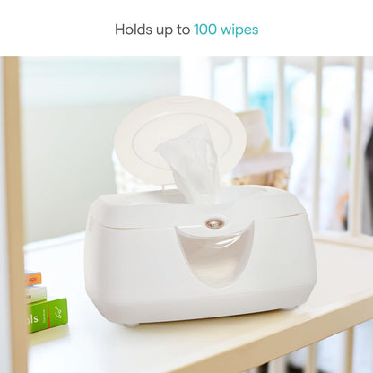 Munchkin Warm Glow Baby Wipe Warmer with Nightlight, Baby Wipes Warmer Dispenser for Newborn Diaper Changes, Holds 100 Wipes, White