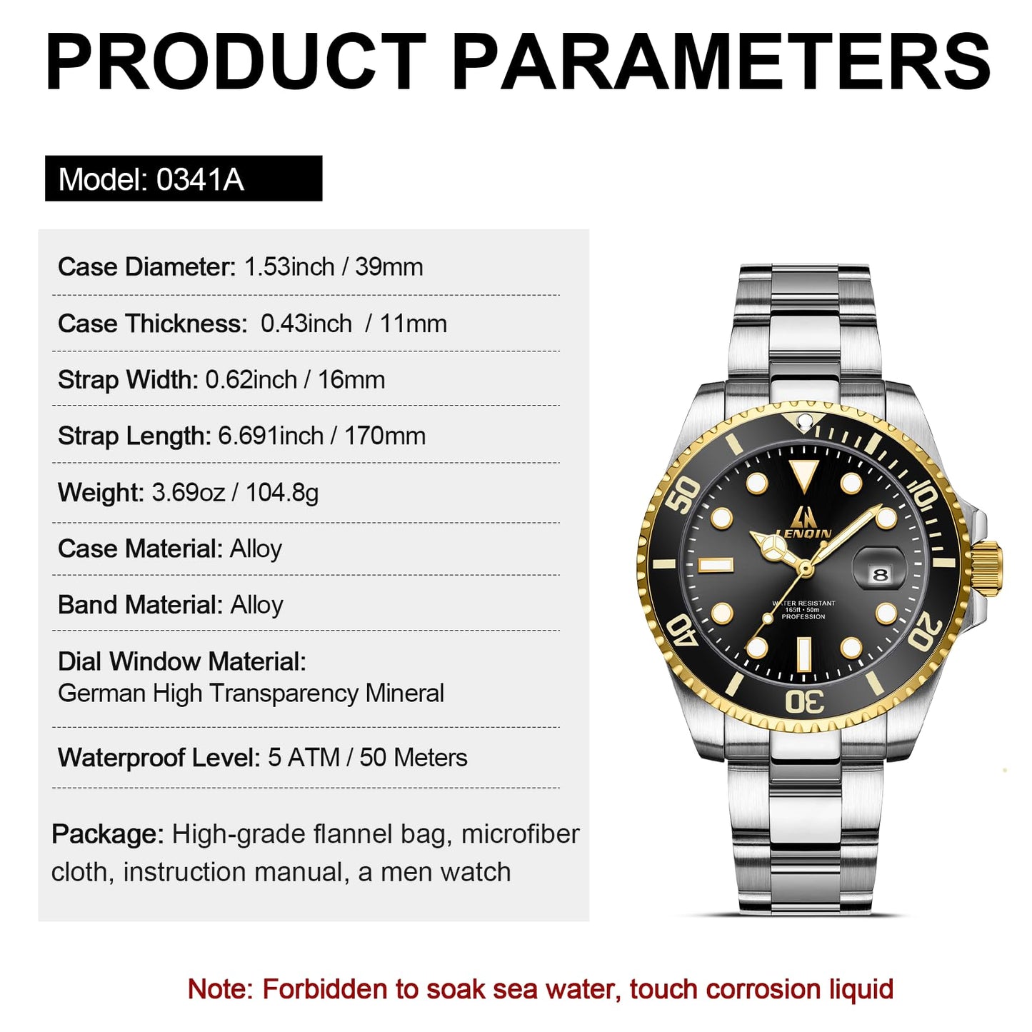 LN LENQIN Mens Watches Stainless Steel Waterproof Analog Quartz Watch for Men with Date Luminous Fashion Wristwatch