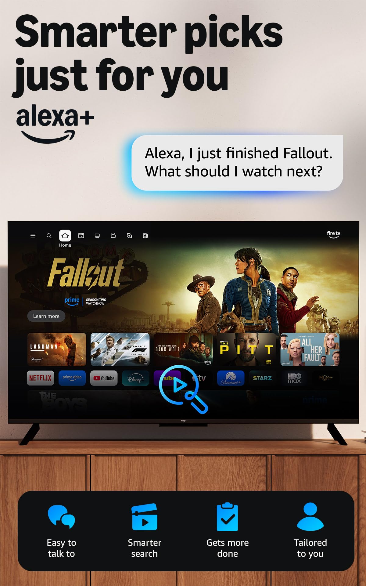 Amazon Ember 50" 4-Series with Fire TV (newest model), 4K Ultra HD smart TV with Alexa Remote, HDR10+, fast processor, Dolby Audio, Ambient Experience, free and live TV, find shows faster with Alexa+