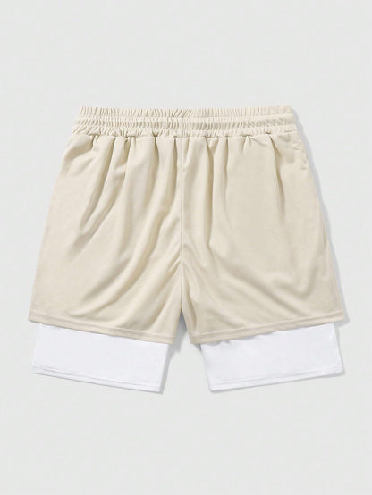 QJQ Men's 2 in 1 Goth Graphic Drawstring Elastic Waist Shorts Summer Casual Workout Athletic Gym Track Shorts