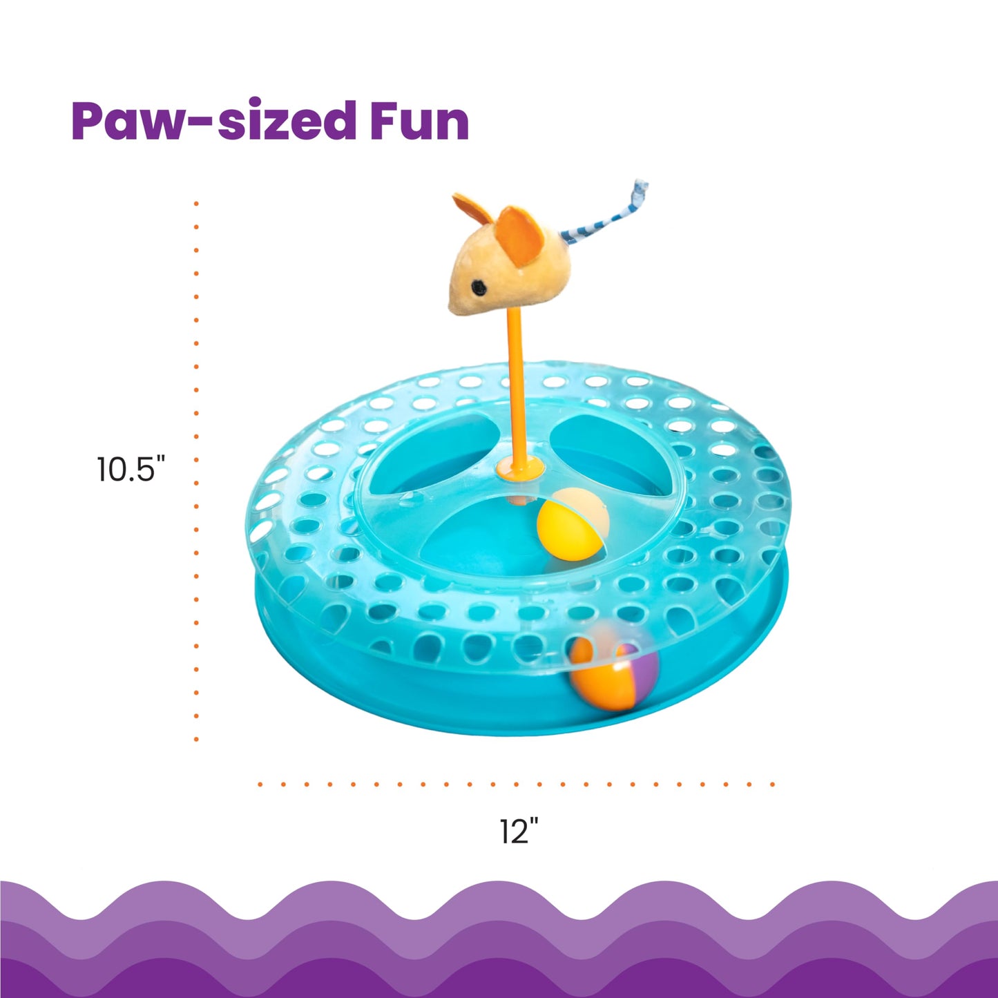 Catstages Tower of Tracks Cat Toy – 3-Level Track Tower with 6 Balls, Interactive Cat Toy for Indoor Enrichment