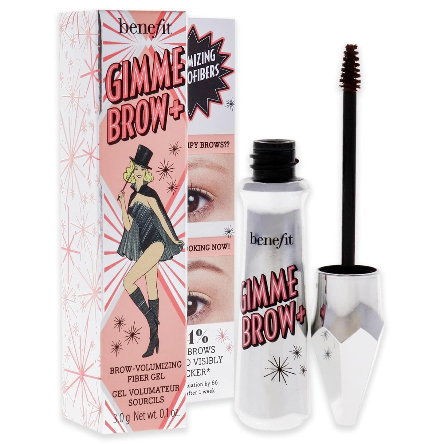 Benefit Cosmetics Gimme Brow + Volumizing Eyebrow Gel, 4.5 - Neutral deep brown, 1 Count
