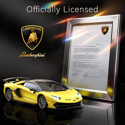 AEROQUEST 1:24 Lamborghini Remote Control Car （Green） | Officially Licensed,Birthday Gift,Toys for ages 3-8,Aventador SVJ Mode,Electric Sport Racing,Hobby RC Cars