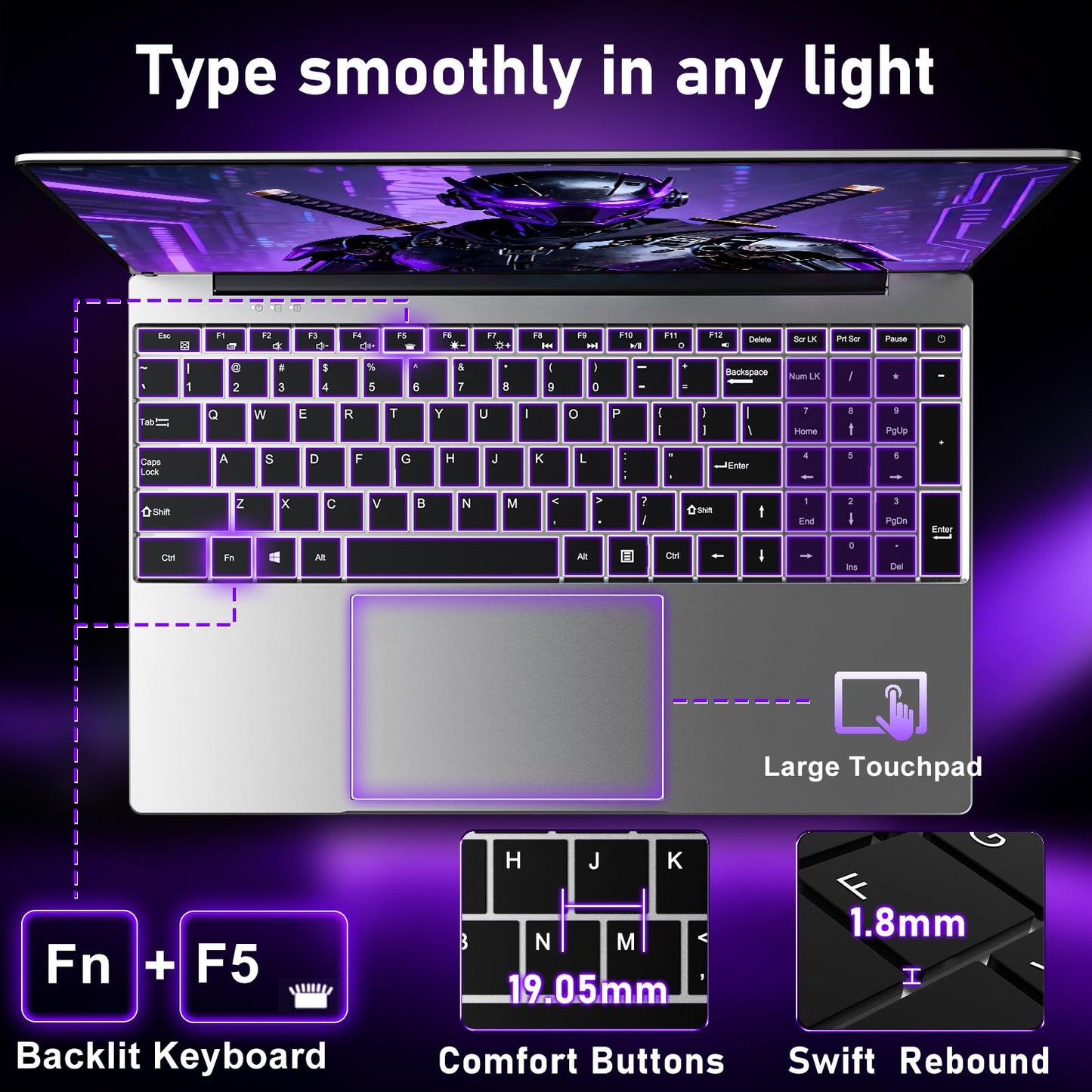 Gaming Laptop 2026,15.6 Inch Laptops Computer with 16GB RAM 1TB SSD,Intel Core i7(Up to 3.9GHz),Windows 11 Pro & Office Included,Backlit Keyboard,Portable Laptop for Gaming College Student Business