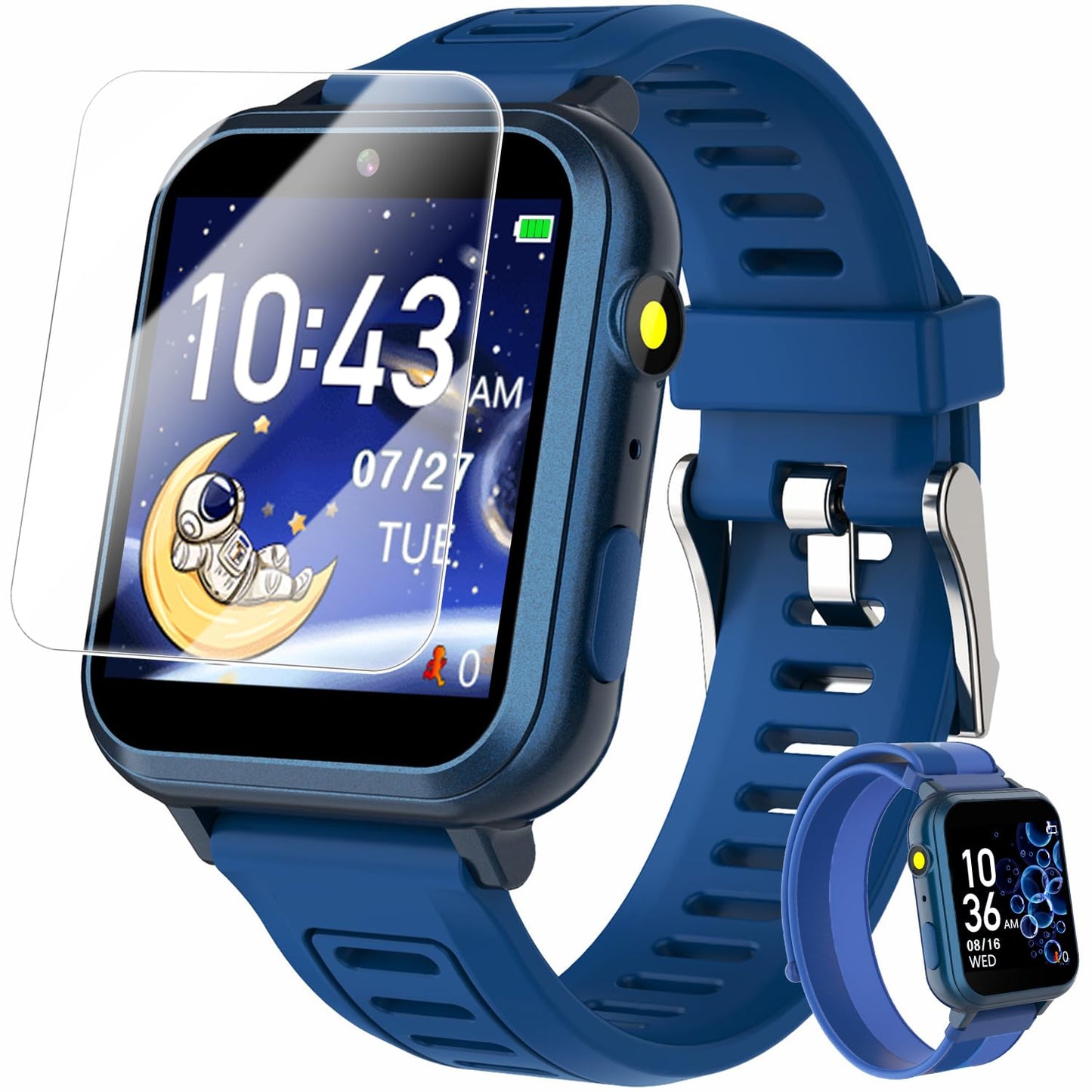 Cosjoype Kids Game Smart Watch for Kids with 39 Puzzle Games HD Touch Screen Camera Music Player Pedometer Alarm Clock Calculator Flashlight 12/24hr Kid Watch Gift for 4-12 Year Old Boys Toys for Kid