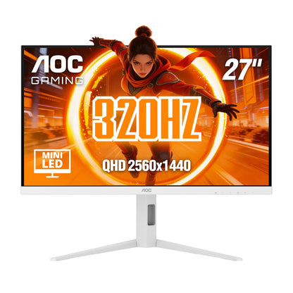 AOC 27 Inch QHD Gaming Monitor 240Hz 0.3ms, Overclock 260Hz, IPS, 2560x1440, G-Sync Compatible, HDR Ready, DisplayPort 1.4 HDMI 2.0, VESA Mount, 3-Year Zero-Bright-Dot, Q27G41ZE