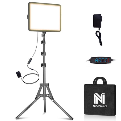 2-Pack LED Video Light Kit, NiceVeedi Studio Light, 2800-6500K Dimmable Photography Lighting Kit with Tripod Stand&Phone Holder, 73" Stream Light for Video Recording, Game Streaming, YouTube