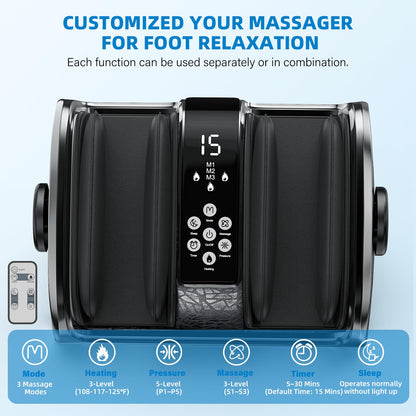 CARESKYpro HSA Eligible FSA Shiatsu Foot Massager with Heat for Neuropathy and Pain Relief, 3 Heat Therapy, 5 Intensity Deep Kneading, Rolling for Calf-Feet-Arm Relaxation, Plantar Fasciitis