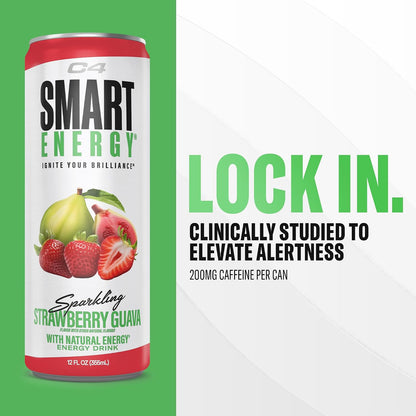 C4 Smart Energy Drinks Variety Pack, Sugar Free Performance Fuel & Nootropic Brain Booster, Coffee Substitute or Alternative, 4 Flavor Berry Breeze Variety (Pack of 24)