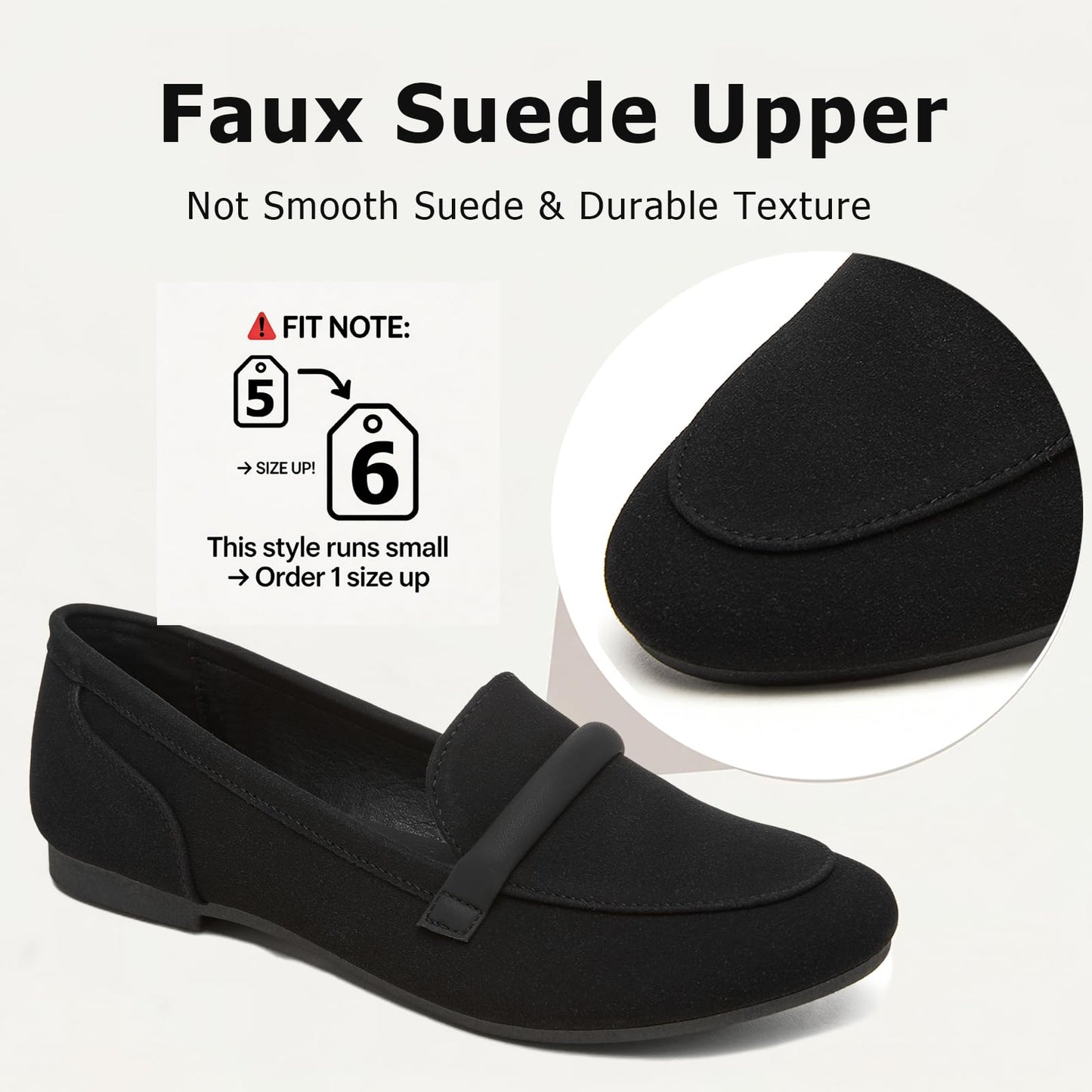 Women's Slip on Flats Shoes Runs Small Faux Suede Ballet Flats Fashion Business Casual Comfortable Flats Dressy Loafers for Women