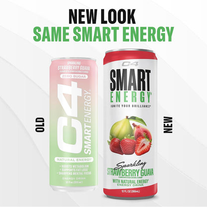 C4 Smart Energy Drinks Variety Pack, Sugar Free Performance Fuel & Nootropic Brain Booster, Coffee Substitute or Alternative, 4 Flavor Berry Breeze Variety (Pack of 24)