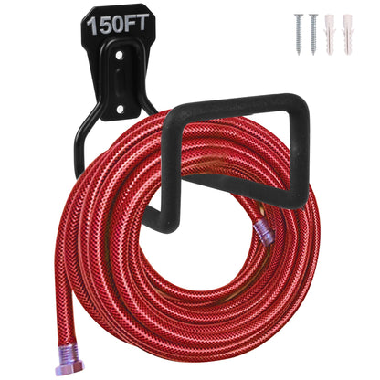 PeoMev Metal Garden Hose Holder - Heavy Duty Hose Hanger Wall Mounted Water Hose Holder for Outside Yard, Sturdy Hose Reel Hose Hooks for Water Hose, Extension Cords