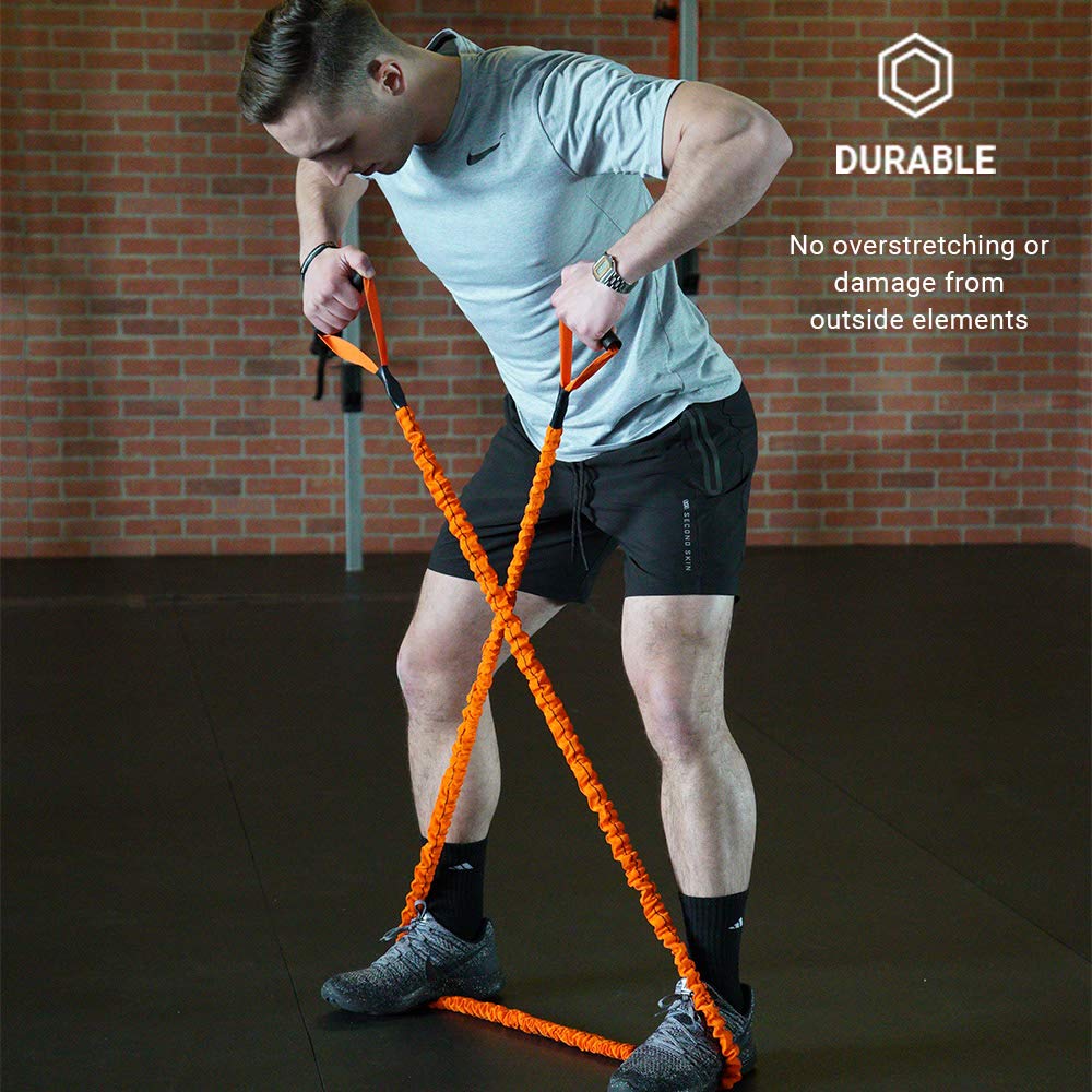 Stroops Slastix Toner Resistance Bands with Handles | Safe Sleeve Exercise Bands for Strength Training, Full Body Workouts, and Home Gym Fitness