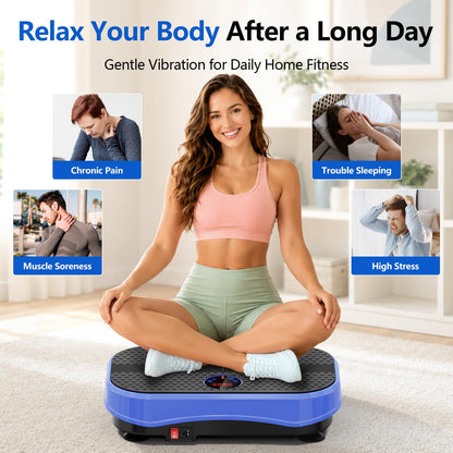 Vibration Plate Exercise Machine for Lymphatic Drainage, Full Body Shake Platform Board for Home Fitness, Fat Burning, 5 Program Modes and 99 Speed Levels