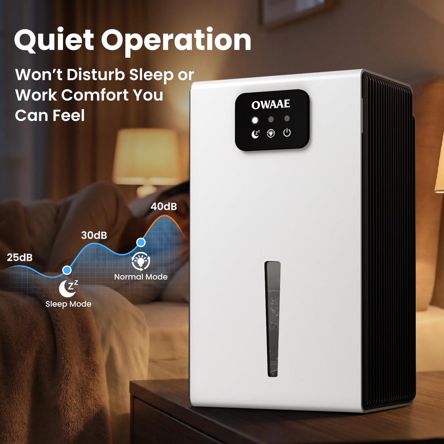Dehumidifier, 1000 sq.ft Quiet Dehumidifiers for Home Bedroom Basement Bathroom with 95oz Water Tank, Sleep Mode Auto Shut-Off 7 Colors LED Light, Black