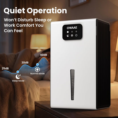Dehumidifier, 1000 sq.ft Quiet Dehumidifiers for Home Bedroom Basement Bathroom with 95oz Water Tank, Sleep Mode Auto Shut-Off 7 Colors LED Light, Black