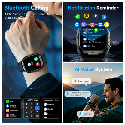 Smart Watch for Men Fitness Tracker: Military Waterproof Make Answer Call Digital Mens Watches Running Step Pedometer Smartwatch Compatible Samsung Android and iPhone Sleep Heart Rate SpO2 Monitor