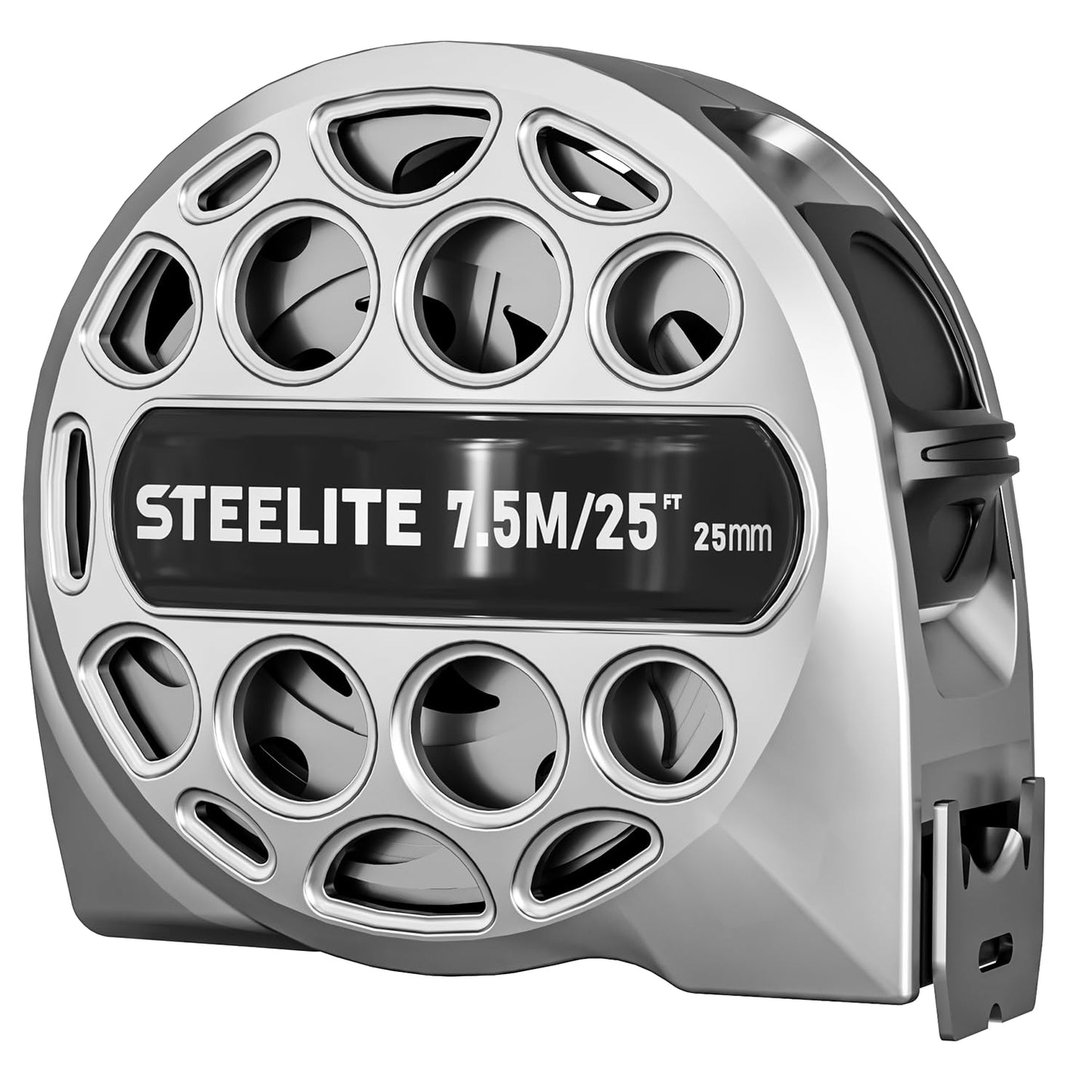 STEELITE Tape Measure 25'FT Stainless Steel Waterproof & Rustproof Retractable Measuring Tape with Hollow Design Carbon Fiber