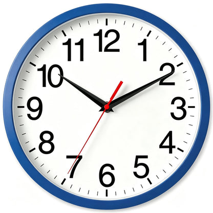 Rohioue Wall Clock Modern 8 Inch Battery Operated Silent Non Ticking Small Analog Clock for Living Room Office Home Bedroom Kitchen Bathroom(Black)