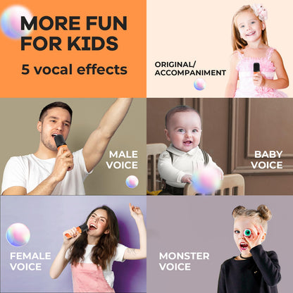 YLL Mini Karaoke Machine for Kids Adults, Portable Bluetooth Speaker with 2 Wireless Microphones, Trendy Birthday Gifts Toys for Girls Ages 3, 4, 5, 6, 7, 8, 9, 10+ Years Old Home Family Party (P-ink)