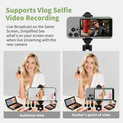 Selfie Monitor Screen, Vlog 4K 30fps Video Recording for iPhone & Android Using Phone Rear Camera for Selfie Vlog Live Stream TikTok, with Blue Tooth Remote, Content Creator Essentials (Purple)