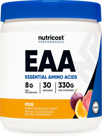 Nutricost EAA Powder 30 Servings (Fruit Punch) - Essential Amino Acids - Non-GMO, Gluten Free, Vegetarian Friendly (Pack of 2)