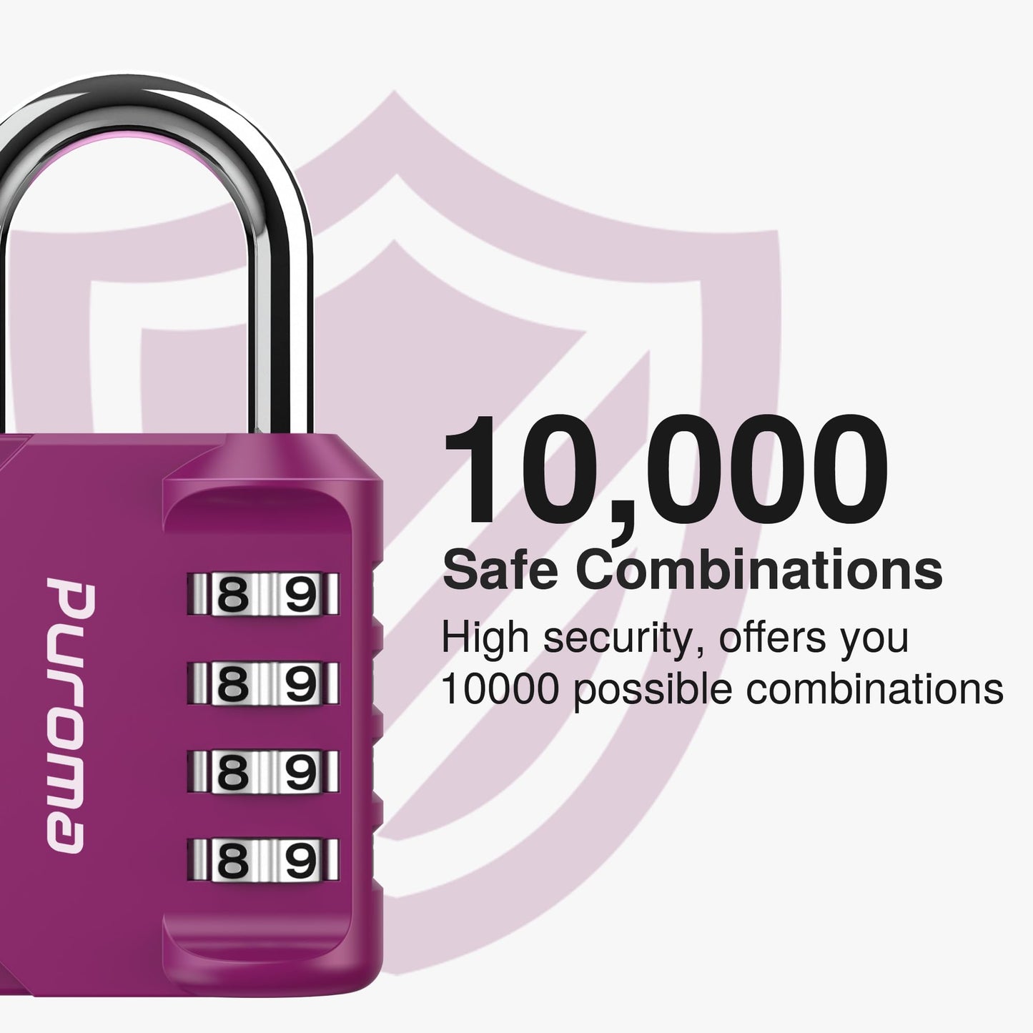 Puroma 2 Pack Combination Lock 4 Digit Padlock for School Gym Locker, Sports Locker, Fence, Toolbox, Case, Hasp Storage (Black & Code Window)