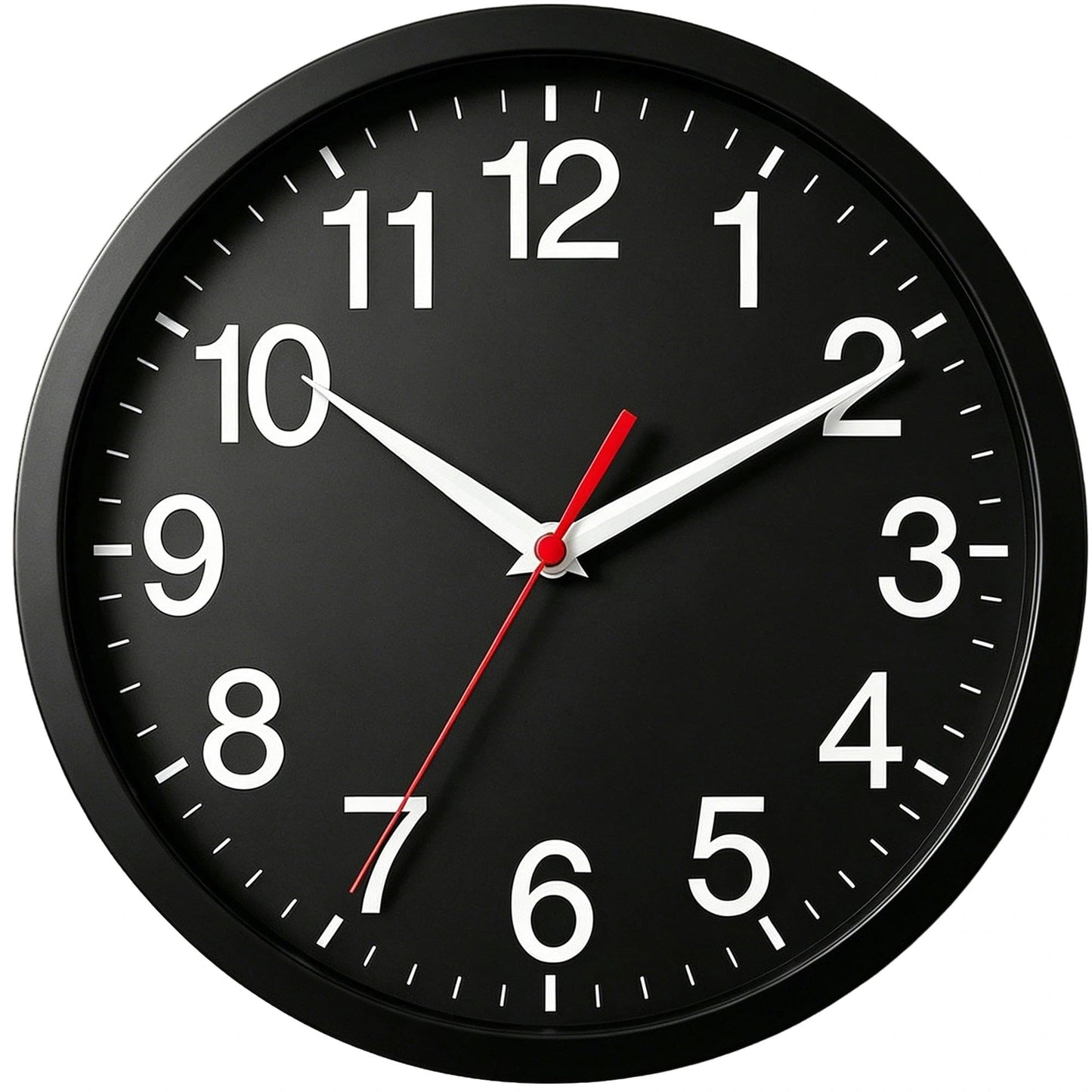 Rohioue Wall Clock Modern 8 Inch Battery Operated Silent Non Ticking Small Analog Clock for Living Room Office Home Bedroom Kitchen Bathroom(Black)