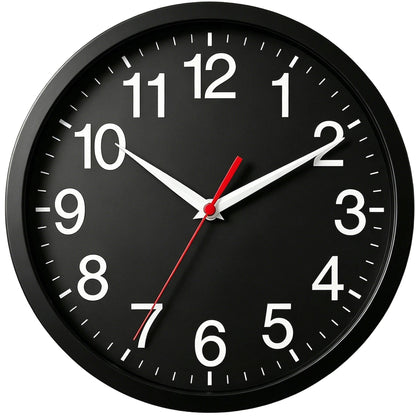 Rohioue Wall Clock Modern 8 Inch Battery Operated Silent Non Ticking Small Analog Clock for Living Room Office Home Bedroom Kitchen Bathroom(Black)