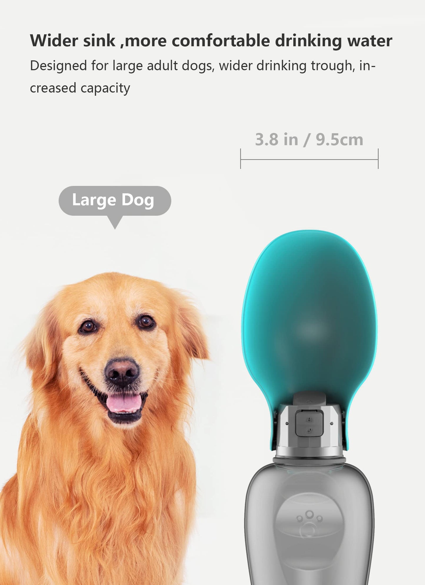Kalimdor Dog Water Bottle, Leak Proof Portable Puppy Water Dispenser with Drinking Feeder for Pets Outdoor Walking, Hiking, Travel, Food Grade Plastic (19oz Blue)