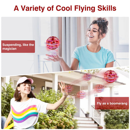 Ciniffo 2026 Upgraded Flying Orb Ball Toy with Dazzling Lights, Magic Hover Spinner, Cool Boomerang Hand Drone, Galaxy Ball Cosmic Globe, Indoor Outdoor Toys Gift for Kids 6 7 8 9 10+ Boys Girls