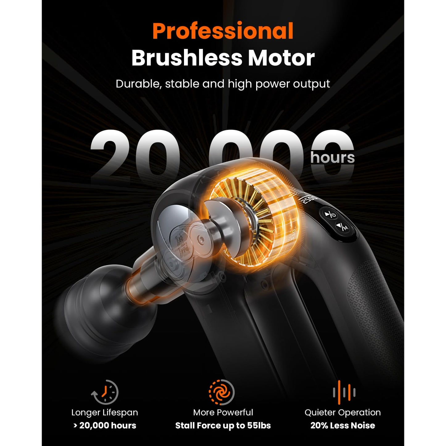 BOB AND BRAD D5 Pro Plus Handheld Massage Gun with Heat, FSA-HSA Eligible Deep Tissue Percussion Massage Gun, Powerful Muscle Massager for Athletes Fitness Workout & Daily Recovery, Birthday Gift