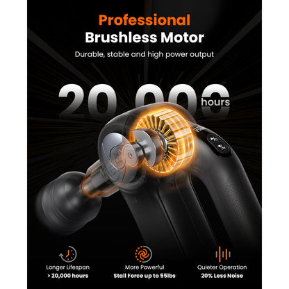 BOB AND BRAD D5 Pro Plus Handheld Massage Gun with Heat, FSA-HSA Eligible Deep Tissue Percussion Massage Gun, Powerful Muscle Massager for Athletes Fitness Workout & Daily Recovery, Birthday Gift