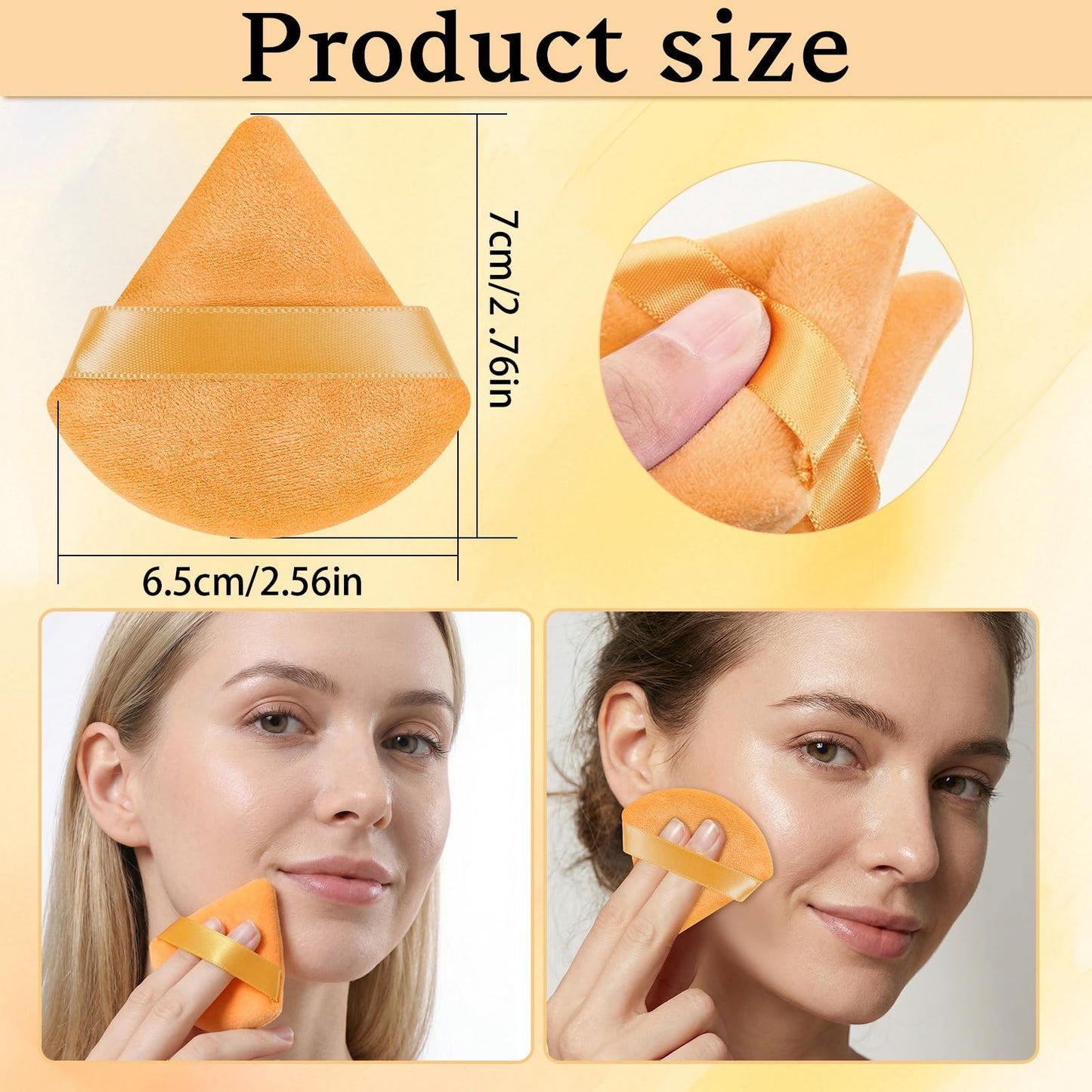 Pimoys 6 Pieces Powder Puff, Face Makeup Sponge Soft Velour Triangle Powder Puffs Beauty Sponge for Loose Powder (Black, Pink)