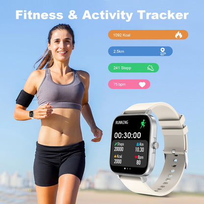 Smart Watch for Men Women SmartWatch 1.83" for iPhone Samsung Android Phone Compatible, Fitness Tracker Watch with Pedometer, Heart Rate/Sleep Monitor, Blood Oxygen, IP68 Waterproof